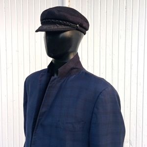 SAKS FIFTH AVE Men's Check (2) Button Blazer w/Ermenegildo Zenga Luxury Fabric